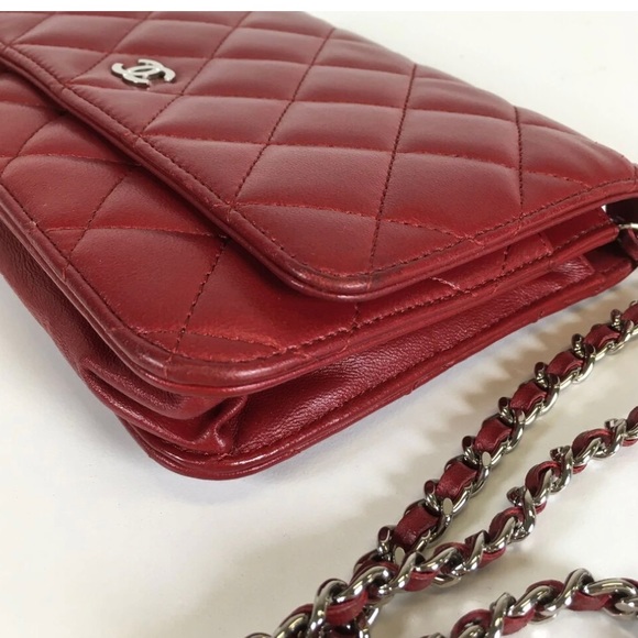 Chanel Classic Wallet on Chain Red Lambskin SHW - Picture 16 of 16